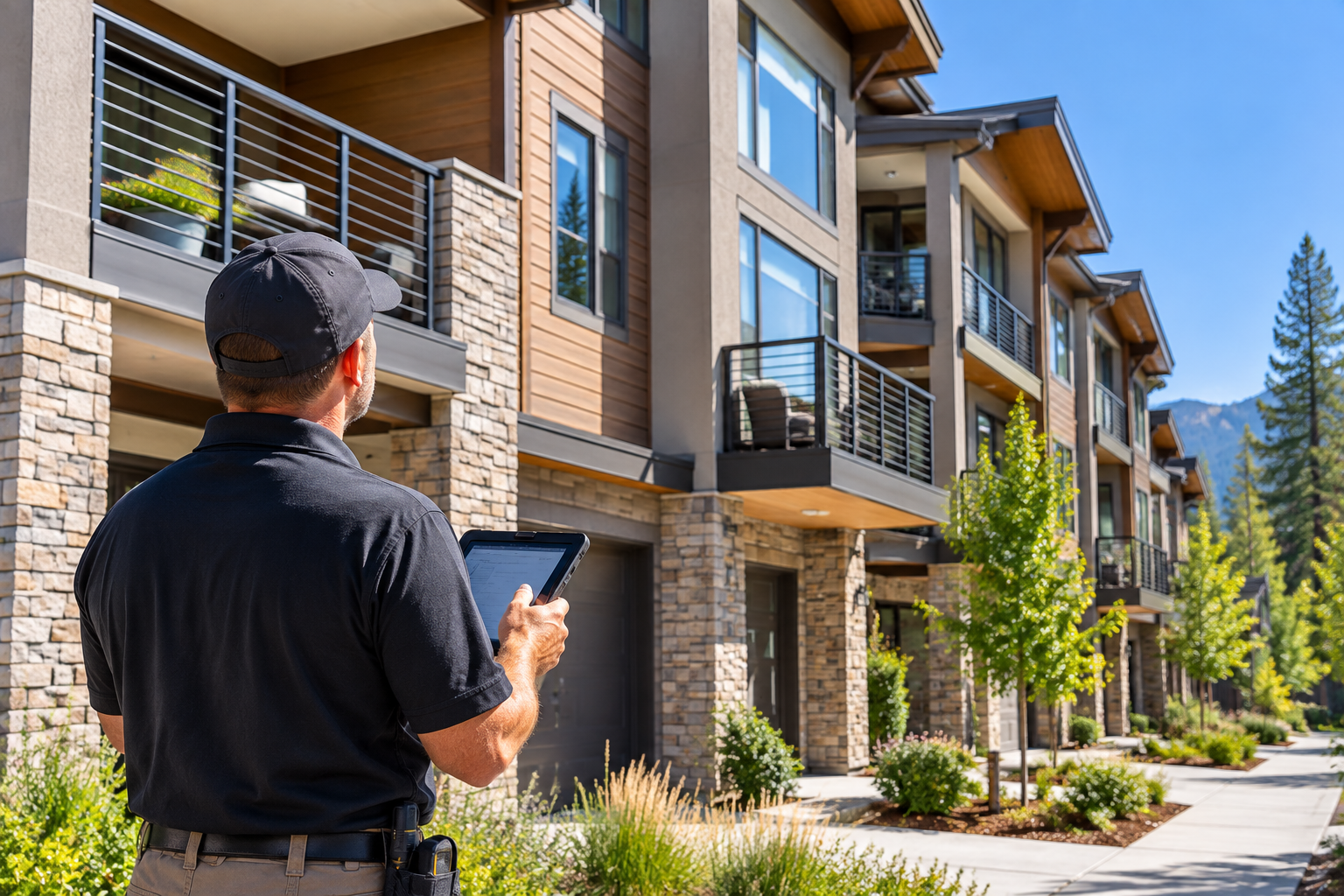 Exterior inspection of a multi-story condominium building